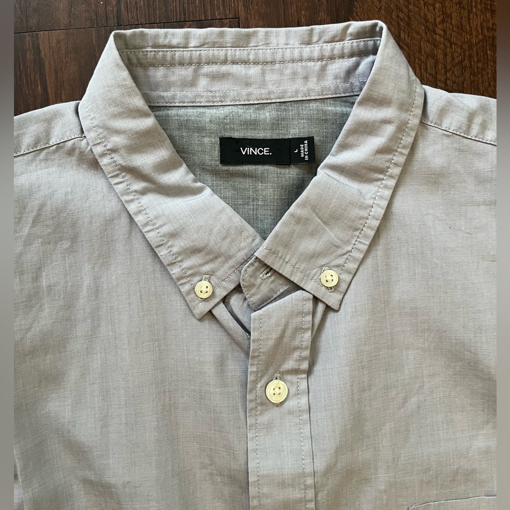 Vince Light Blue  Casual Button Down Shirt Sz L